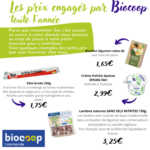 Prix engagés Biocoop Janvier 2023